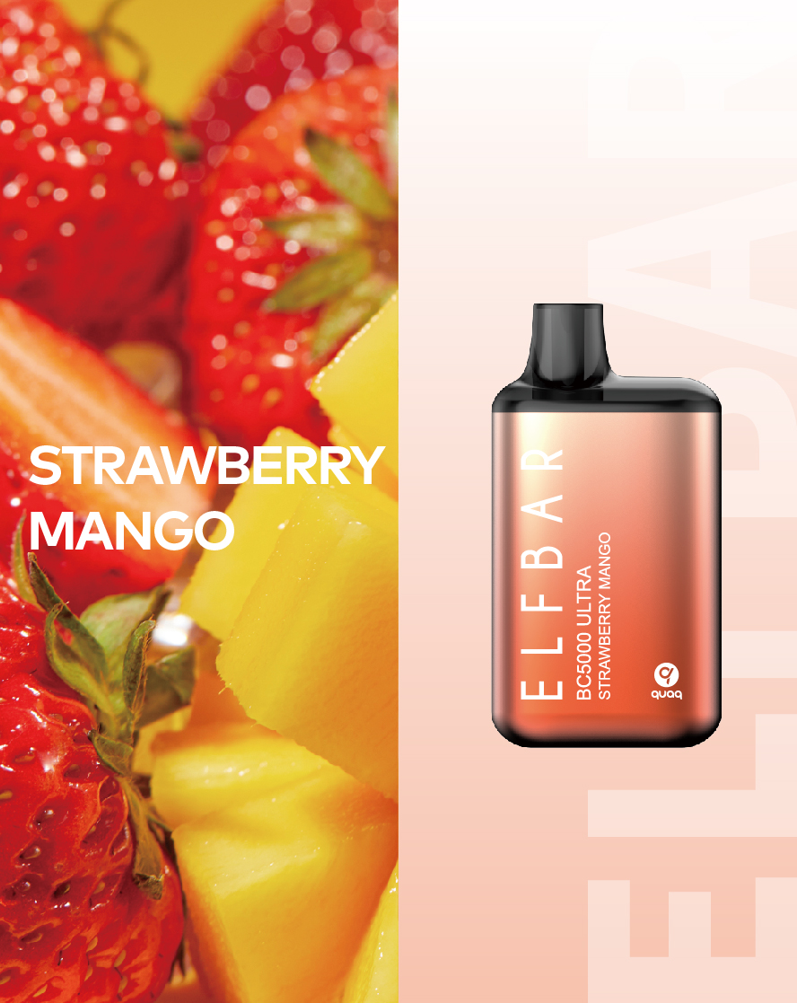 Электронная сигарета Эльф Бар 5000 затяжек Клубника Манго (Elf Bar BC5000 Strawberry Mango)