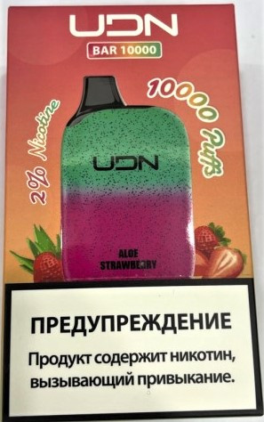 Электронная сигарета UDN BAR 10000 Aloe Strawberry (УДН Бар Алоэ Клубника)