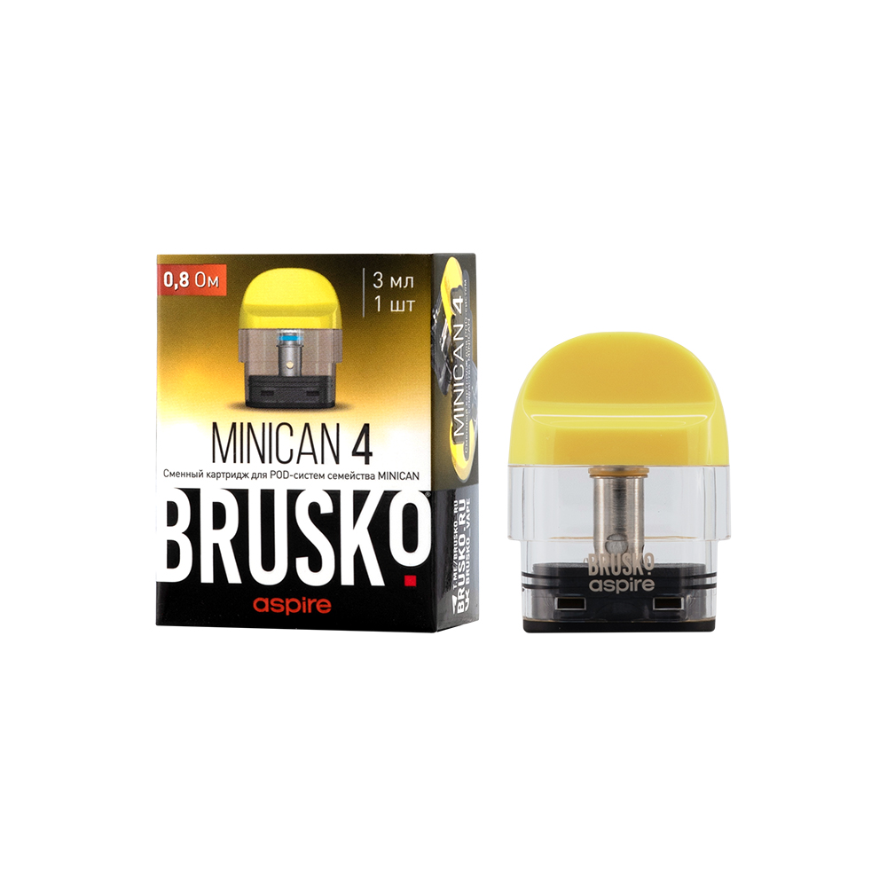 Сменный картридж Brusko Minican 4 - 3 мл (0.8 Ом) - Желтый
