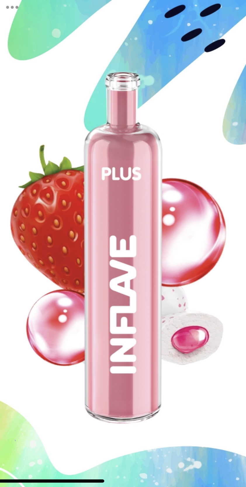Электронная сигарета Inflave Plus 2200 затяжек Клубничная Жвачка