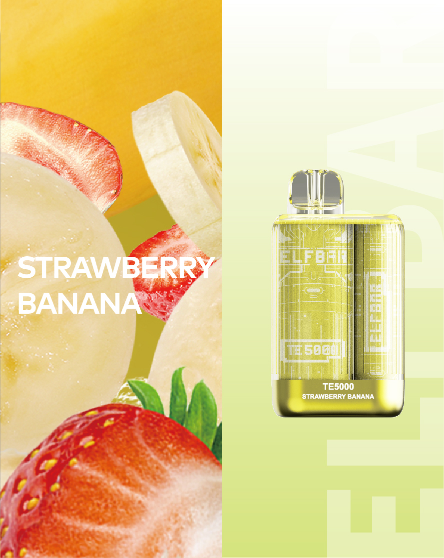 Электронная сигарета Эльф Бар 5000 затяжек Клубника Банан (Elf Bar TE 5000 Strawberry Banana)
