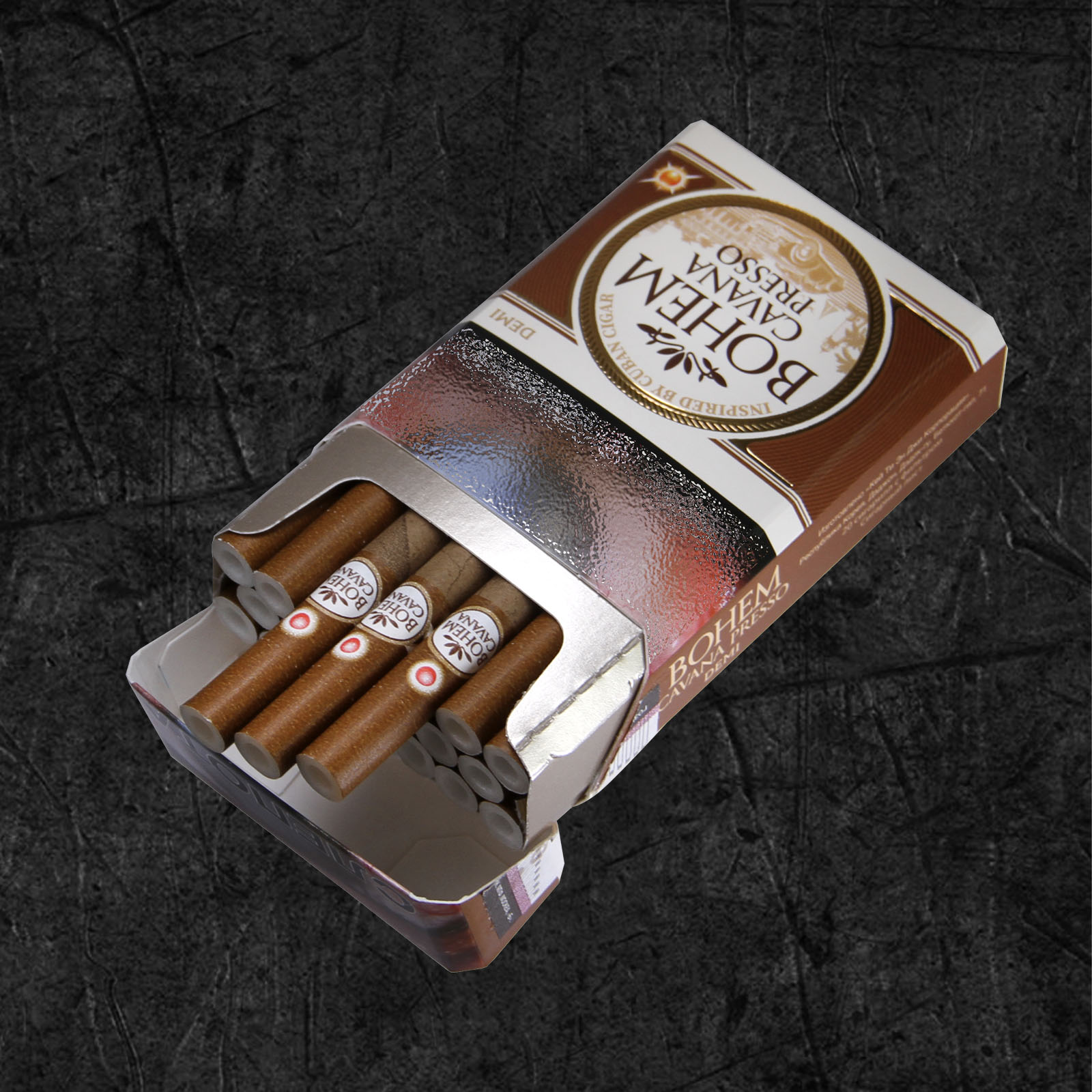 Сигариллы Бохем Деми Кавана Прессо (Bohem Demi - Cavana Presso) Сигариллы со вкусом карамельный макиато и абрикос, формата Деми