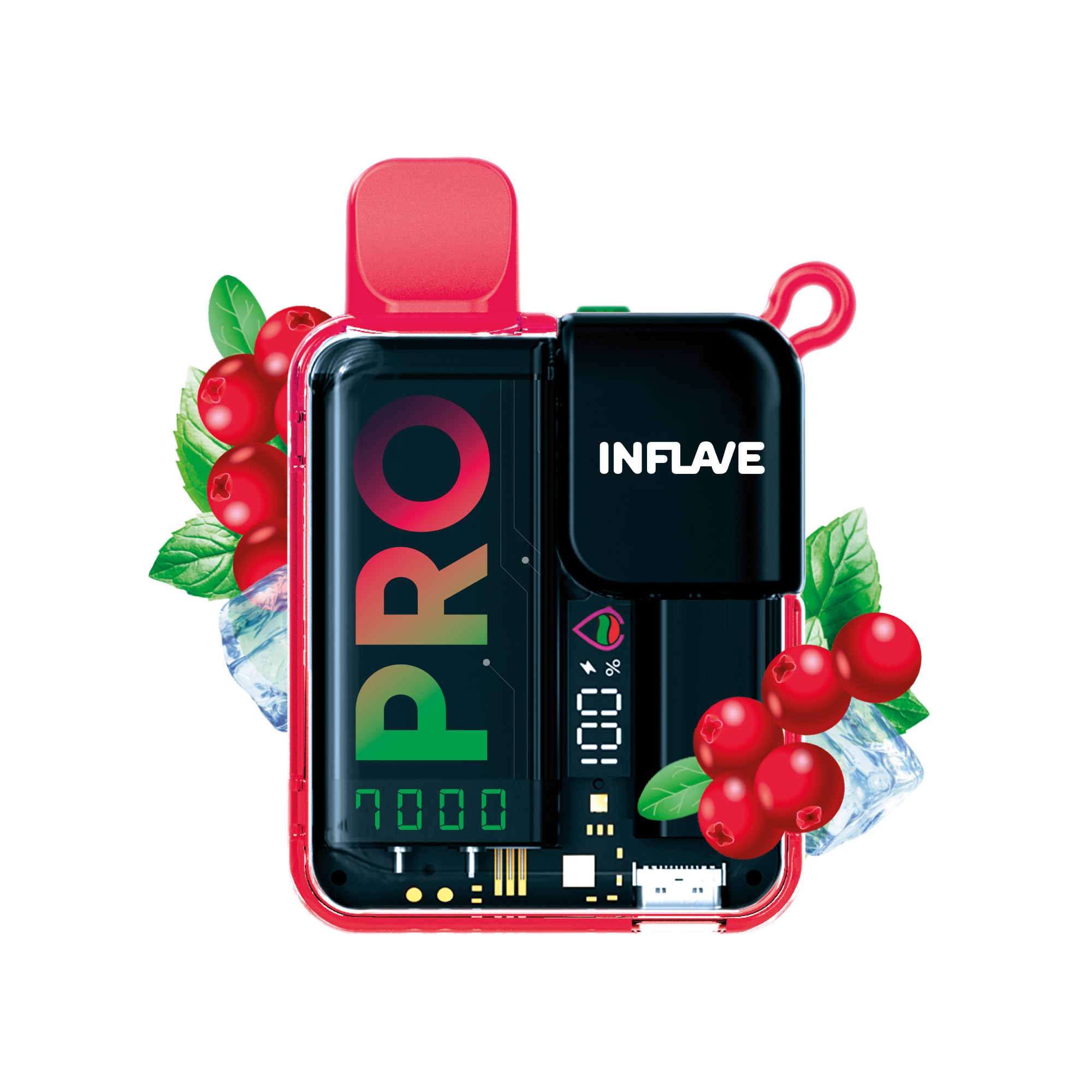 Электронная сигарета Inflave Pro 7000 затяжек Клюква Мята
