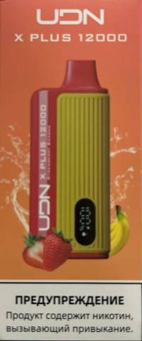 Электронная сигарета UDN X Plus 12000 Клубника Банан