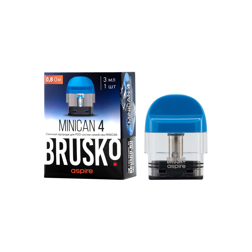 Сменный картридж Brusko Minican 4 - 3 мл (0.8 Ом) - Синий