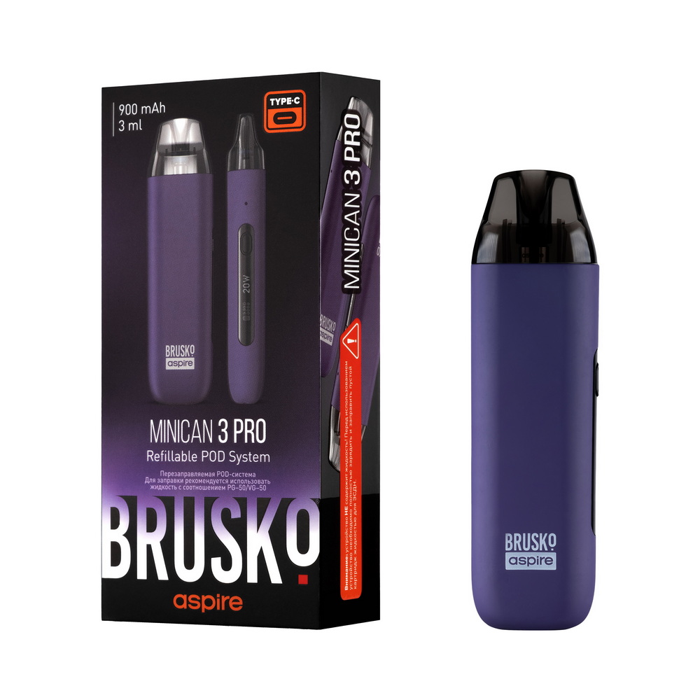 Электронная сигарета Brusko Minican 3 Pro Фиолетовый
