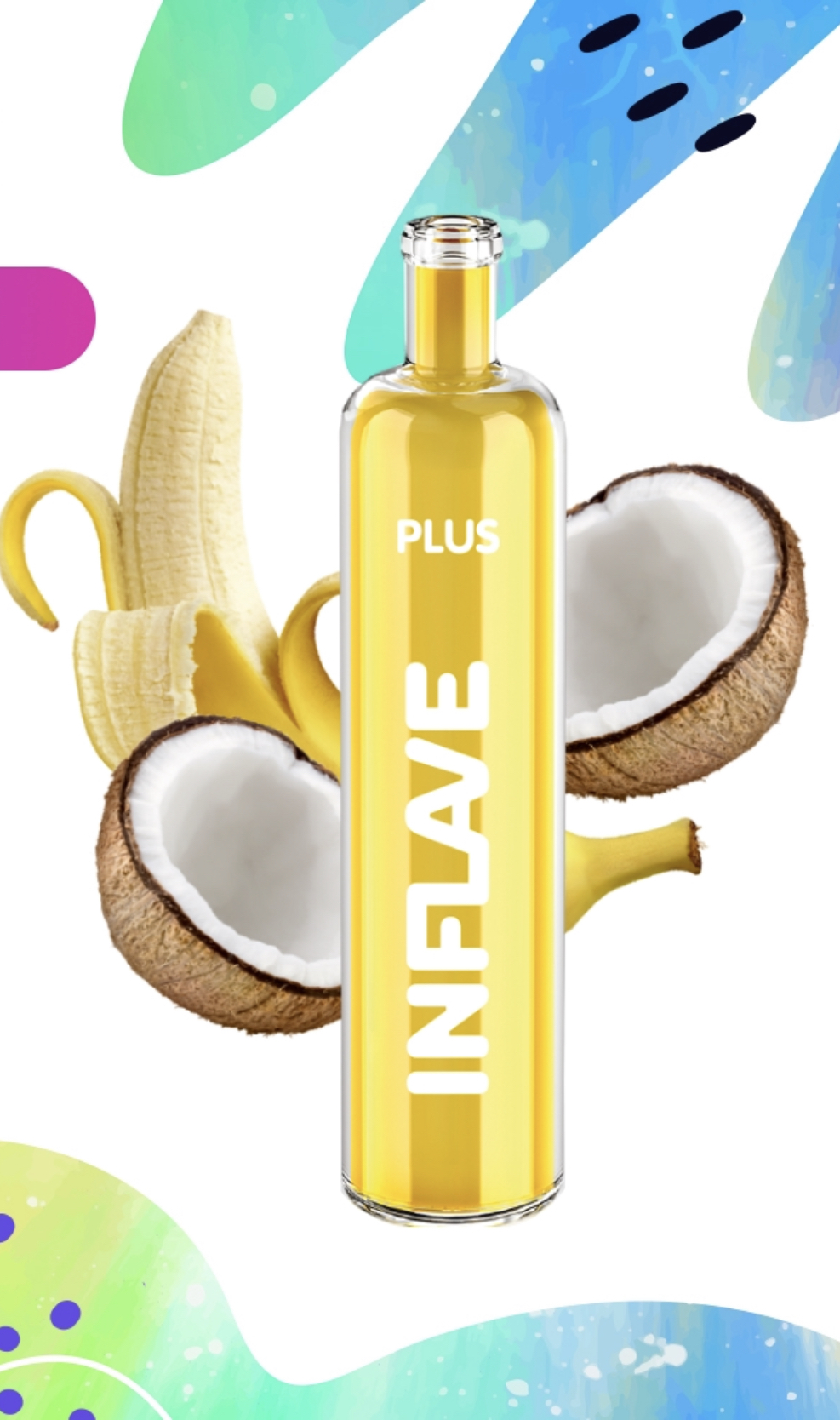 Электронная сигарета Inflave Plus 2200 затяжек Банан Кокос