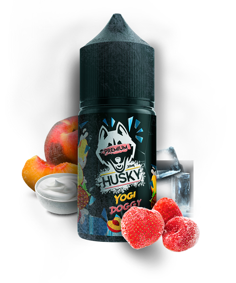 Жидкость Husky Premium Yogi Doggy (Йогурт Персик Клубника Лёд) 30 мл 20мг