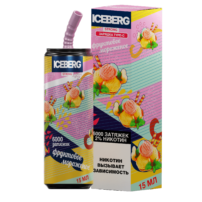 Электронная сигарета ICEBERG XXL 6000 Фруктовое мороженое
