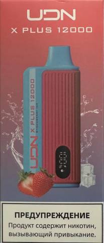 Электронная сигарета UDN X Plus 12000 Клубника Лёд