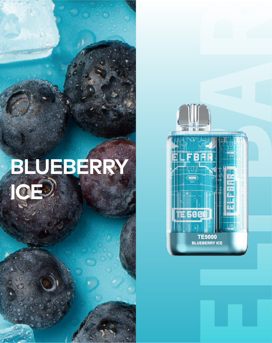 Электронная сигарета Эльф Бар 5000 затяжек Черничный Лёд (Elf Bar TE 5000 Blueberry Ice)