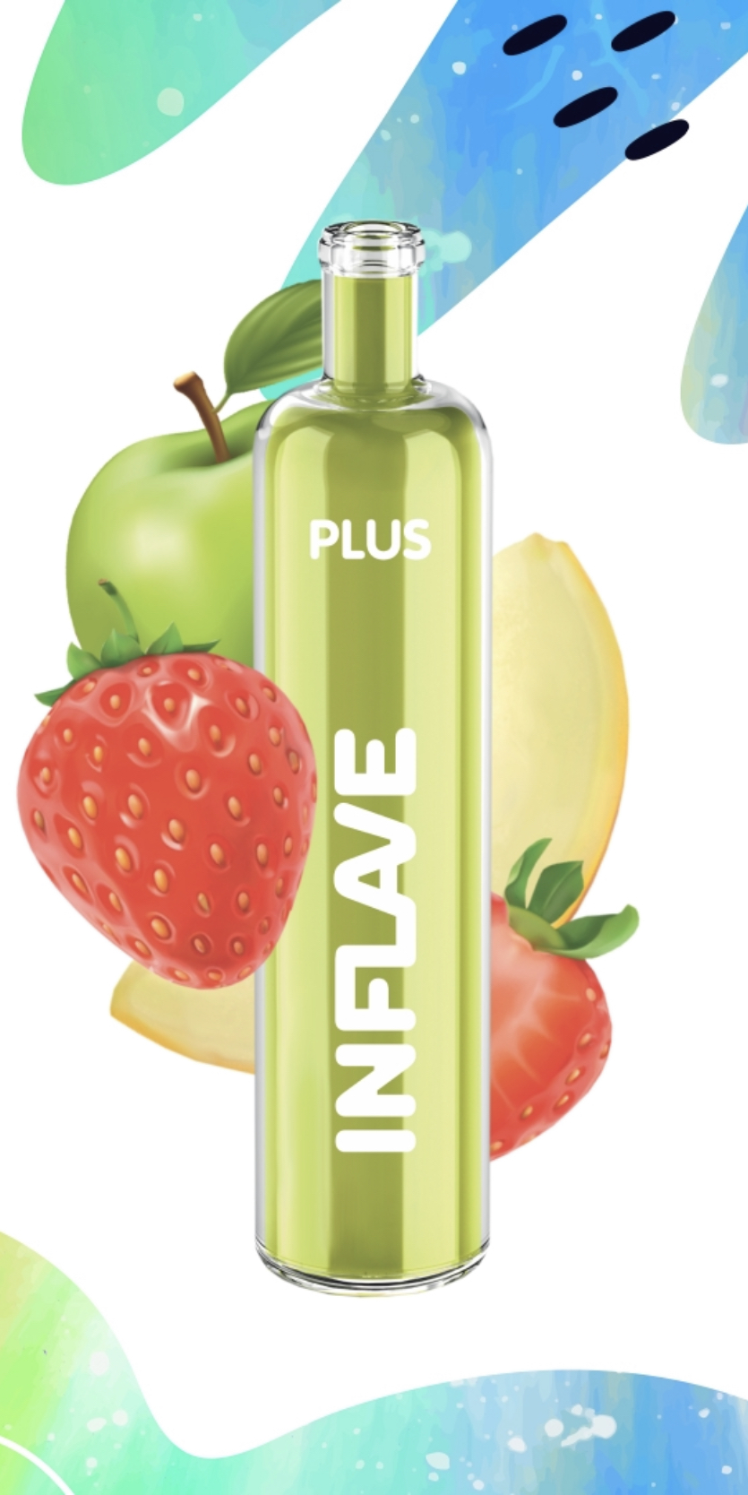 Электронная сигарета Inflave Plus 2200 затяжек Дыня Яблоко Клубника