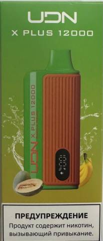 Электронная сигарета UDN X Plus 12000 Банан Дыня