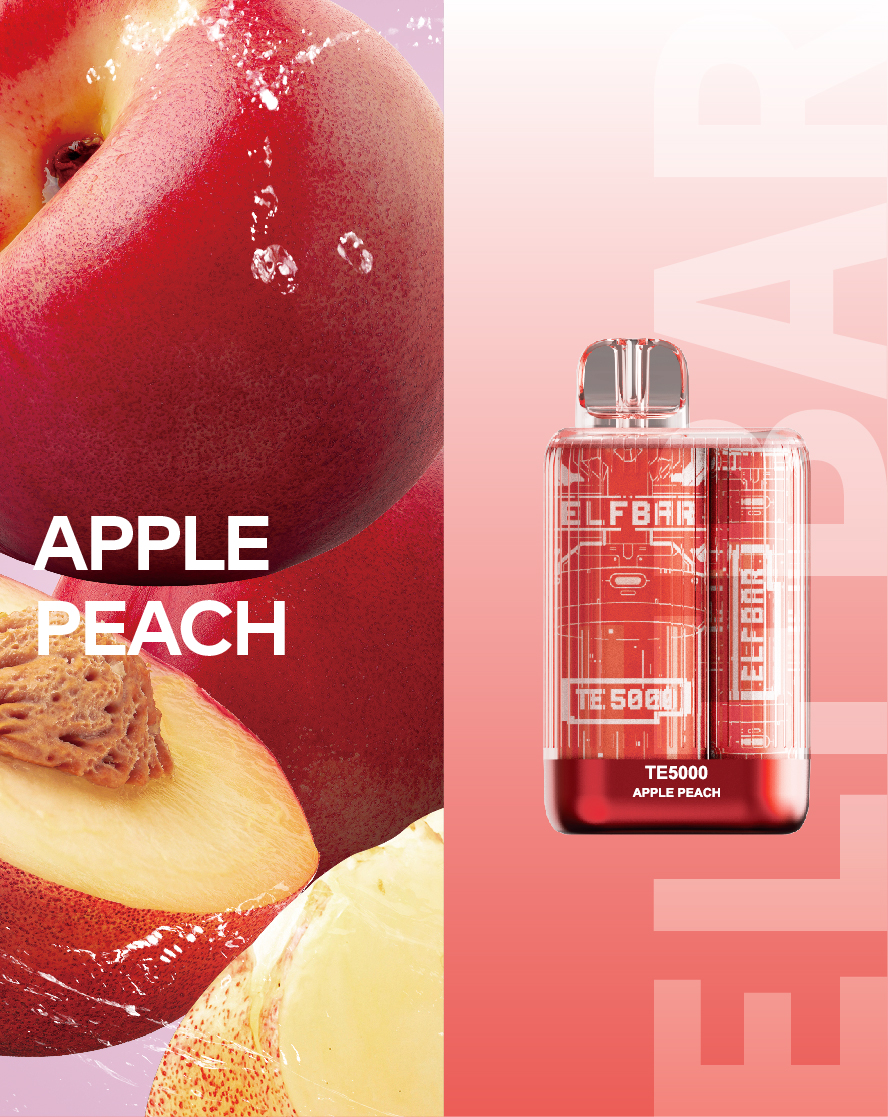 Электронная сигарета Эльф Бар 5000 затяжек Яблоко Персик (Elf Bar TE 5000 Apple Peach)