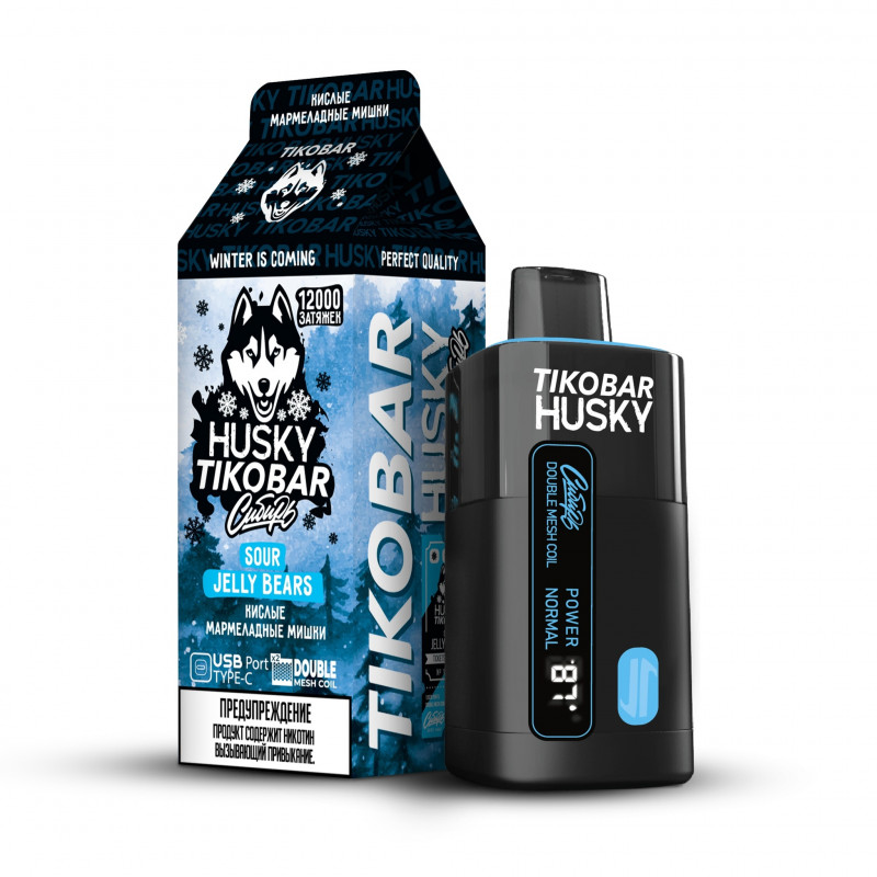 TIKOBAR HUSKY Сибирь Кислые мармеладные мишки 12000 затяжек