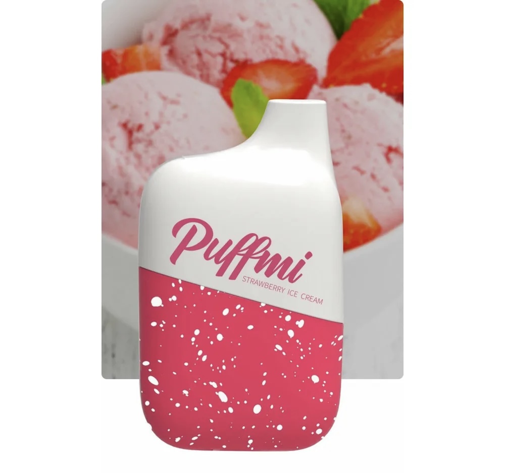 Электронная сигарета Паффми 4500 В2 Клубничное Мороженое (PUFFMI DY4500 V2 Strawberry Ice Cream)