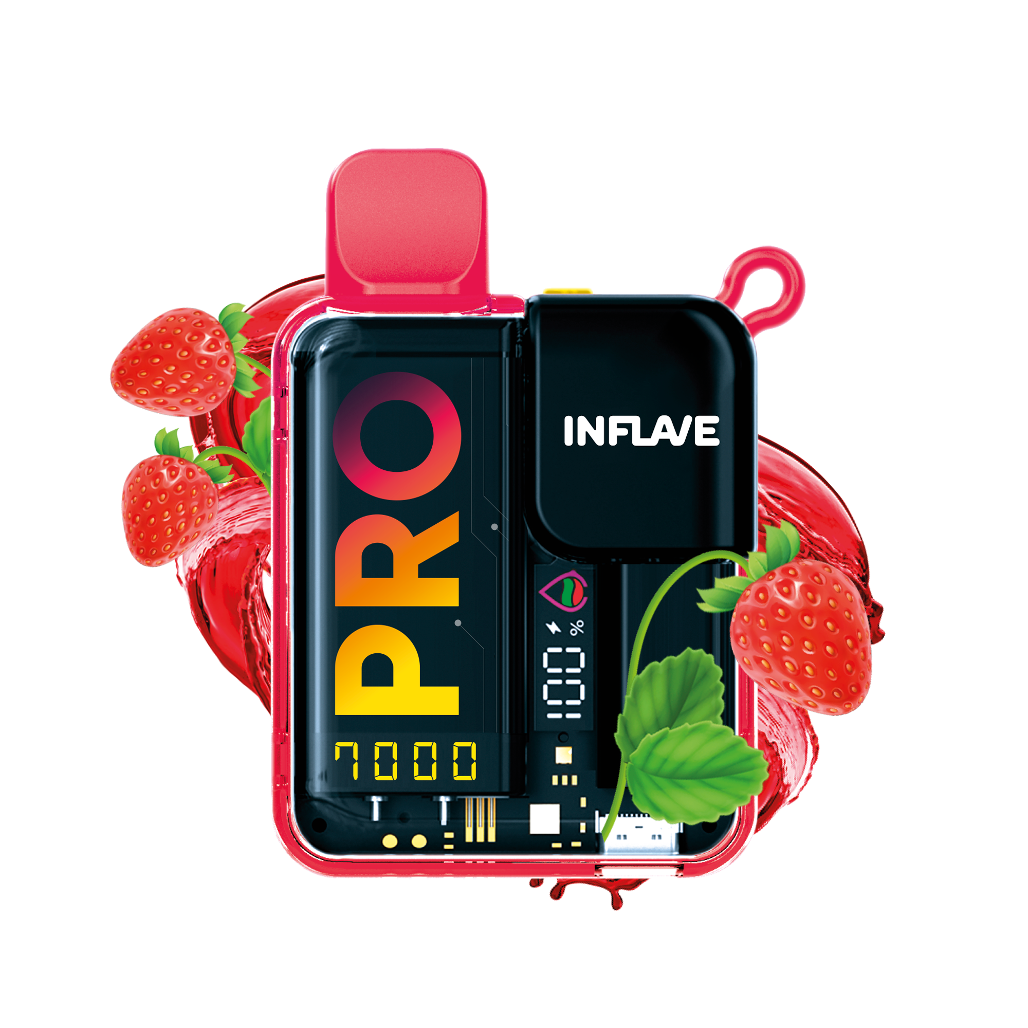 Электронная сигарета Inflave Pro 7000 затяжек Земляничный Джем