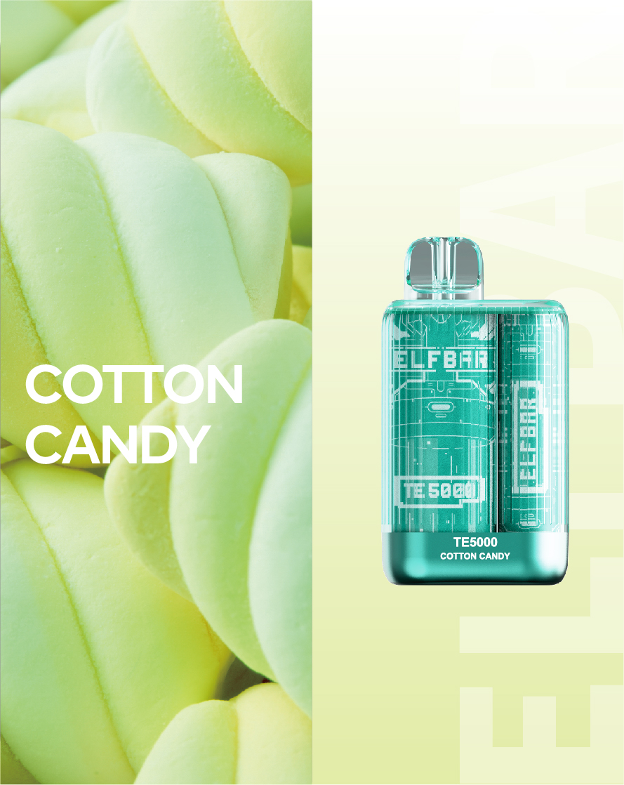 Электронная сигарета Эльф Бар 5000 затяжек Сладкая Вата (Elf Bar TE 5000 Cotton Candy)
