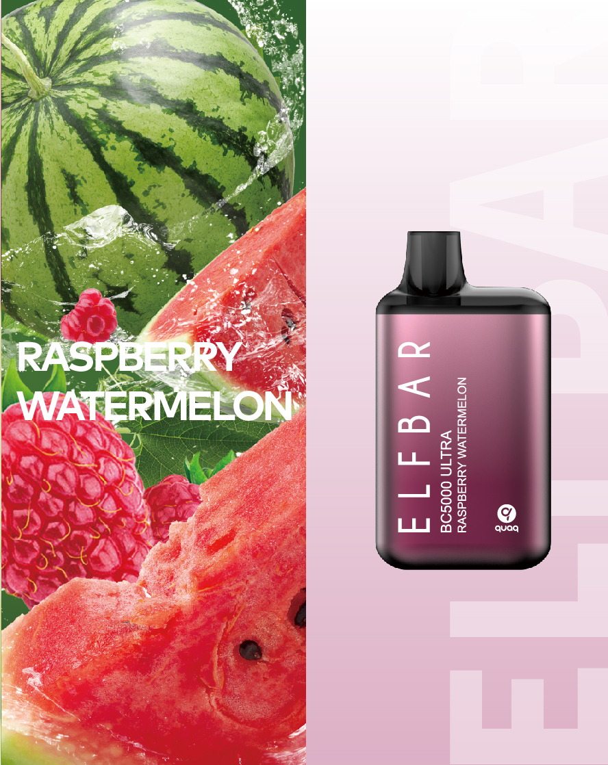 Электронная сигарета Эльф Бар 5000 затяжек Малина Арбуз (Elf Bar BC5000 Raspberry Watermelon)