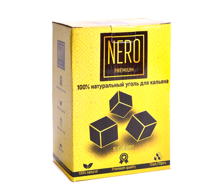 Уголь для кальяна кокосовый Nero 25 мм (72 шт)